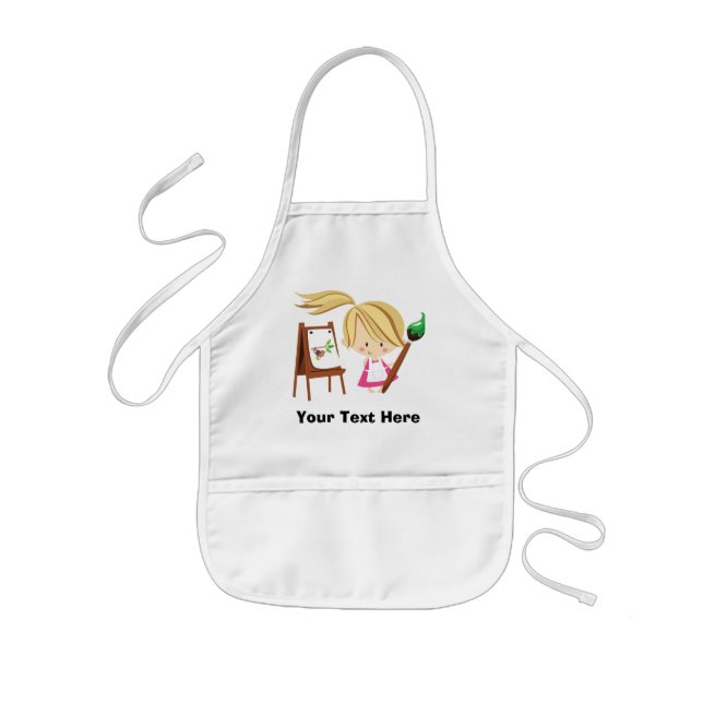 Personalised Girls Artist Kid Apron (Front)