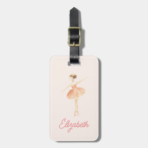 Personalised Girls Ballerina Dancer School Bag Tag