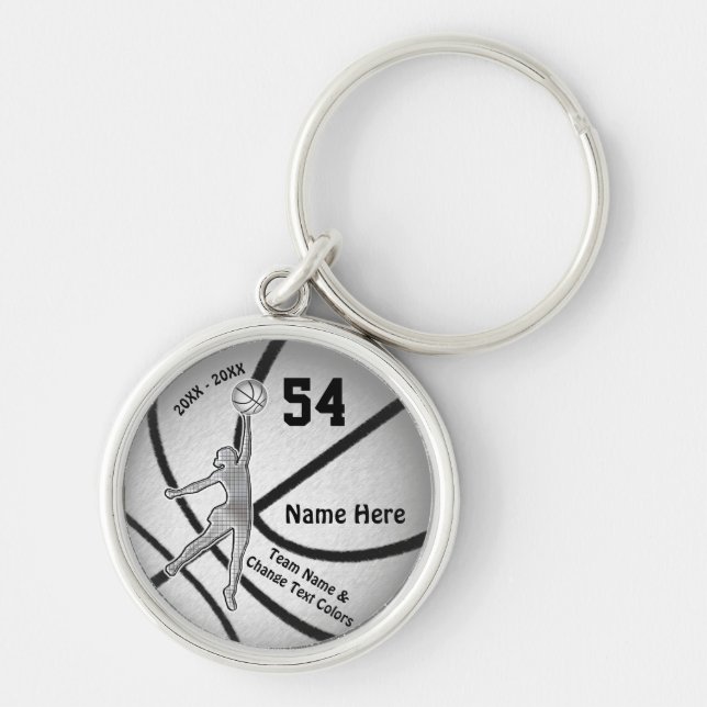 Personalised Girls Basketball Gifts for Seniors Key Ring (Front)
