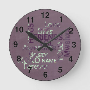 Personalised Girls BFF Best friends forever Round Clock