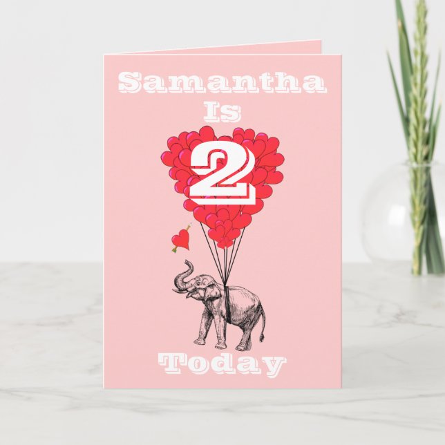 Personalised girls Birthday Card (Front)