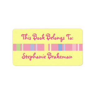 Personalised Girls Bookplate Library Stickers