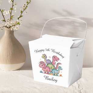 Personalised Girls Dinosaur Birthday Favour Box