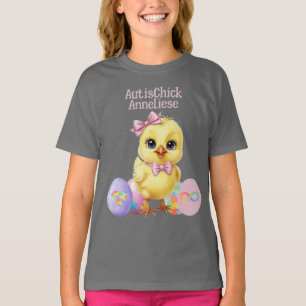 Personalised Girl's Easter Cute Autism AutisChick T-Shirt