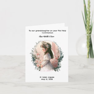 Personalised Girls First Holy Communion Card