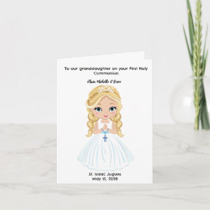Personalised Girls First Holy Communion Card