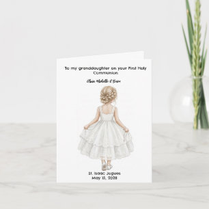 Personalised Girls First Holy Communion  Card