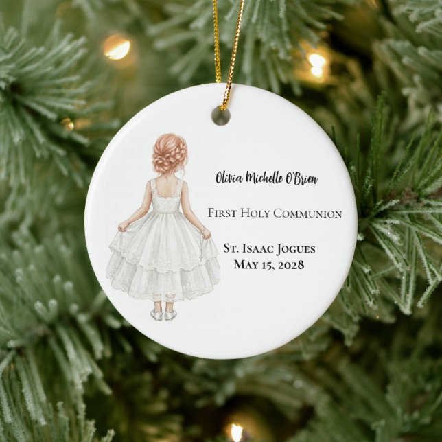 Personalised Girls First Holy Communion  Ceramic Tree Decoration (Tree)