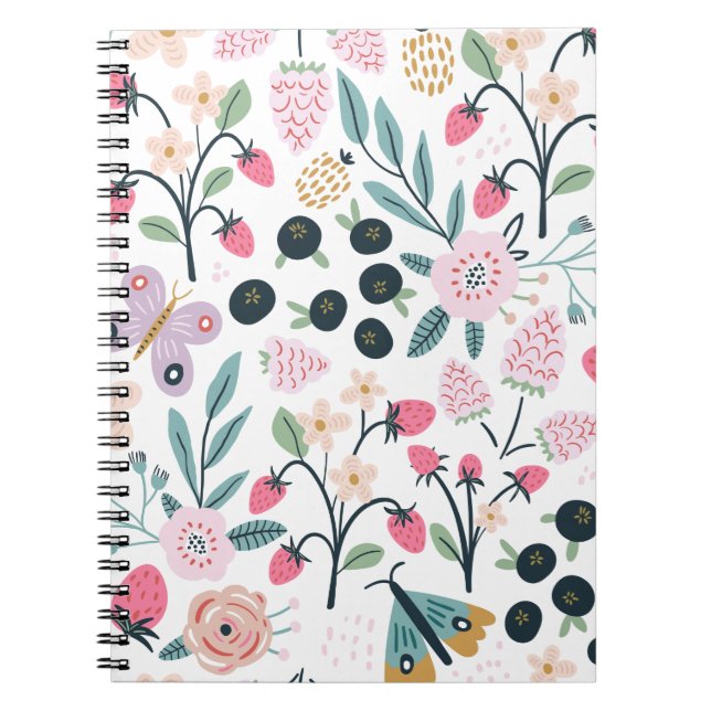Personalised Girls Floral  Notebook (Front)
