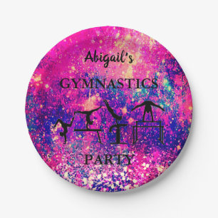 Personalised Girls Gymnastics Birthday Party Paper Plate