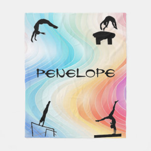 Personalised Girls Gymnastics Sparkly Blanket