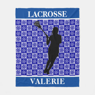 Personalised Girls Lacrosse Name Fleece Blanket