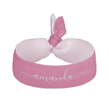 Personalised Girls Name Pink Hair Tie