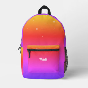 personalised girl's name printed backpack
