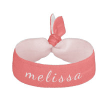 Personalised Girls Name Red & White Hair Tie