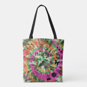 Personalised Girls Name Tie Dye Tote Bag