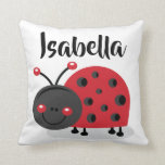 Personalised Girls Room Nursery Ladybug Pillow<br><div class="desc">Personalised Girls Room Nursery Ladybug Pillow - Customise it with your own background colour!</div>