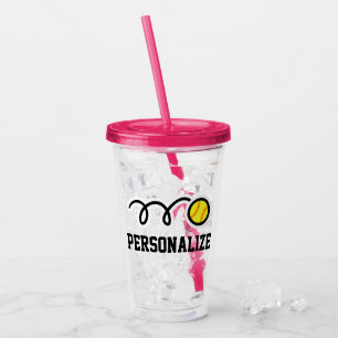 Personalised girl's softball acrylic tumbler glass