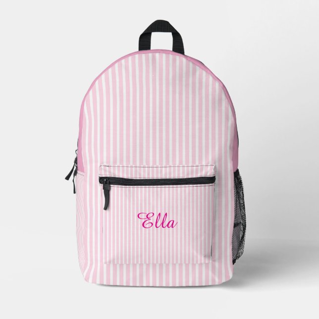 Personalised Girls’ Striped Backpack (Front)