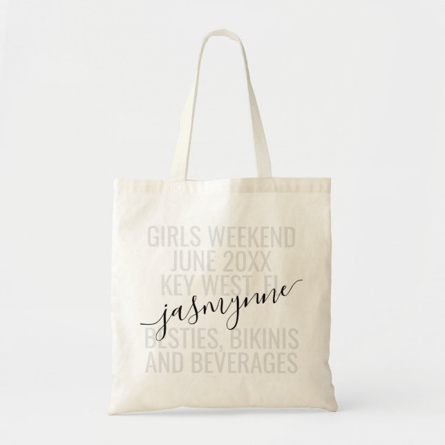 Personalised Girls Trip Beach Vacation Custom Tote Bag (Front)