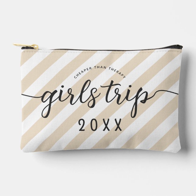 Personalised Girls Trip Cheaper Than Therapy Accessory Pouch (Front)