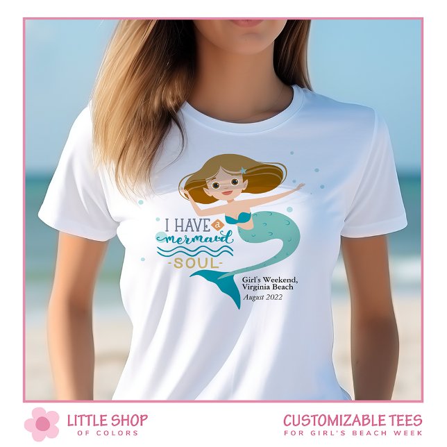 Personalised Girls Week Mermaid Soul T-Shirt (Creator Uploaded)