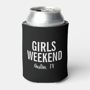 Personalised Girls Weekend Coozie Modern Black