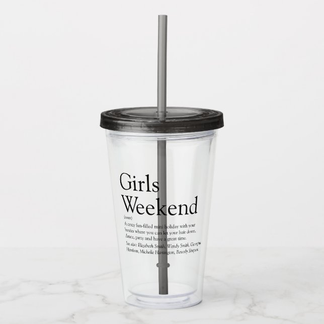 Personalised Girls Weekend Definition Acrylic Tumbler (Front)