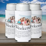 Personalised Girls Weekend Definition Photo Seltzer Can Cooler<br><div class="desc">Personalise with your definition of a perfect girls' weekend,  and add the names of your besties and a special photo. Designed by Thisisnotme©</div>