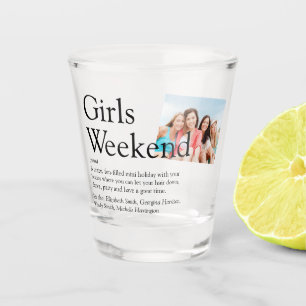 Personalised Girls Weekend Definition Photo Shot Glass