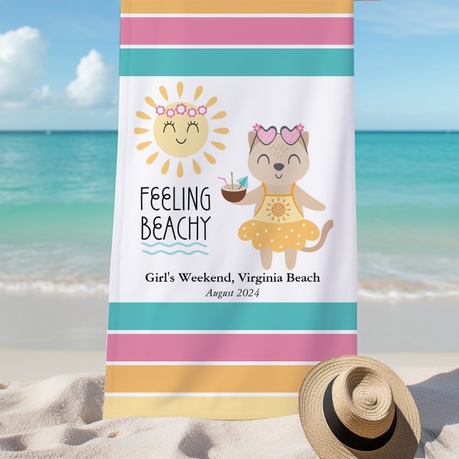 Personalised Girls Weekend Feeling Beachy Beach Towel (Creator Uploaded)