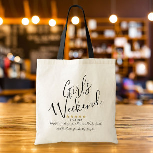 Personalised Girls Weekend Five Star Tote Bag