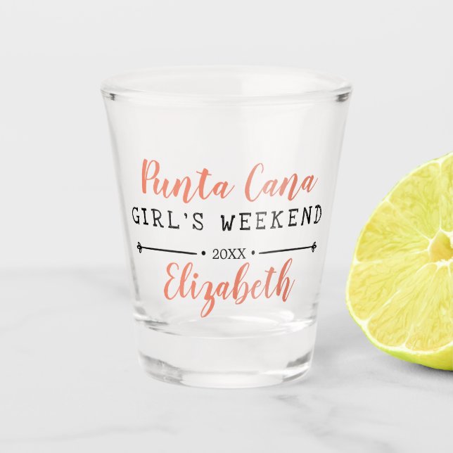 Personalised Girl's Weekend Year Shot Glass (Front)