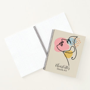 Personalised Girly Beige Abstract Art Sketchbook Notebook