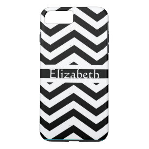 Personalised Girly Black & White Chevron With Name iPhone 8 Plus/7 Plus Case