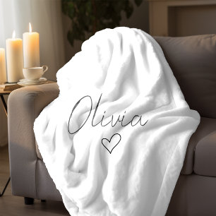 Personalised Girly Blanket with Name & Heart 