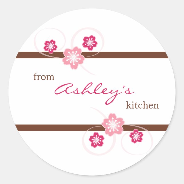 Personalised Girly Floral Canning Kitchen Stickers (Front)