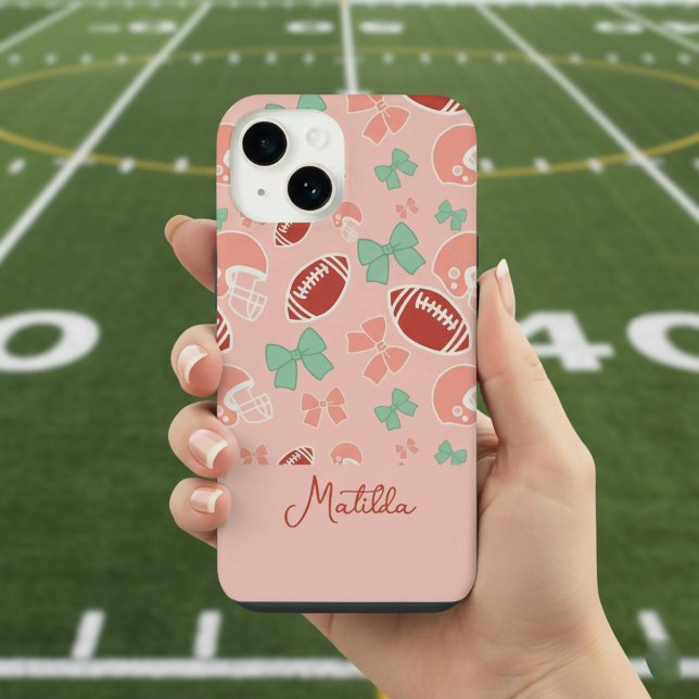 Personalised Girly Football Bow Pattern Phone Case (Creator Uploaded)