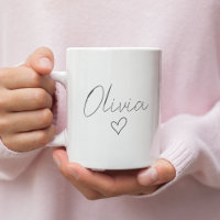 Personalised Girly Gift Mug with Name & Heart | Cu