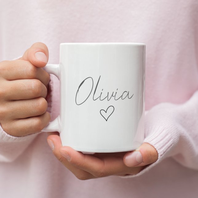 Personalised Girly Gift Mug with Name & Heart | Cu (Creator Uploaded)