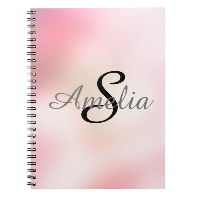 Personalised Girly Glitter Sparkles Name Notebook (Front)