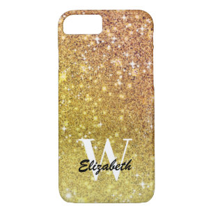 Personalised Girly Gold Glitter Sparkles Monogram Case-Mate iPhone Case