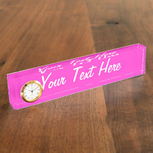 Personalised Girly Hot Pink Colour Customise This! Nameplate