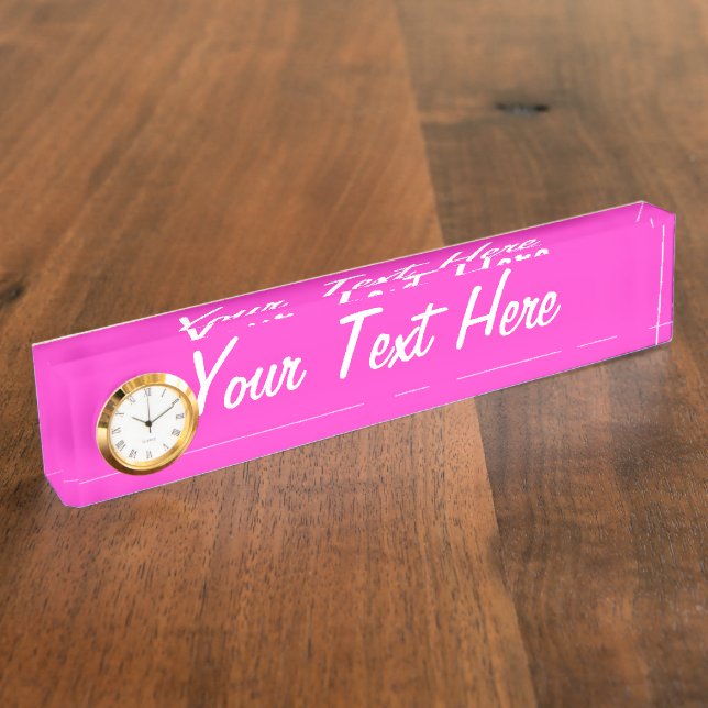 Personalised Girly Hot Pink Colour Customise This! Nameplate (Side)