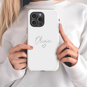 Personalised Girly iPhone Case with Name & Heart 
