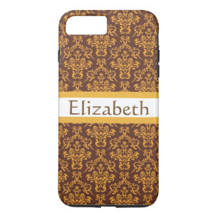 Personalised Girly Modern Damasks With Name Case-Mate iPhone Case