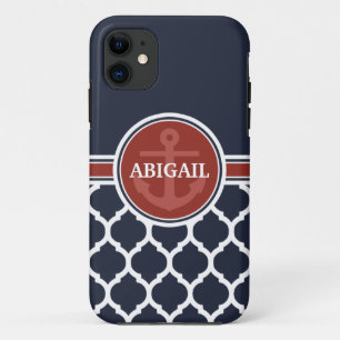 Personalised Girly Nautical Anchor Template iPhone 11 Case