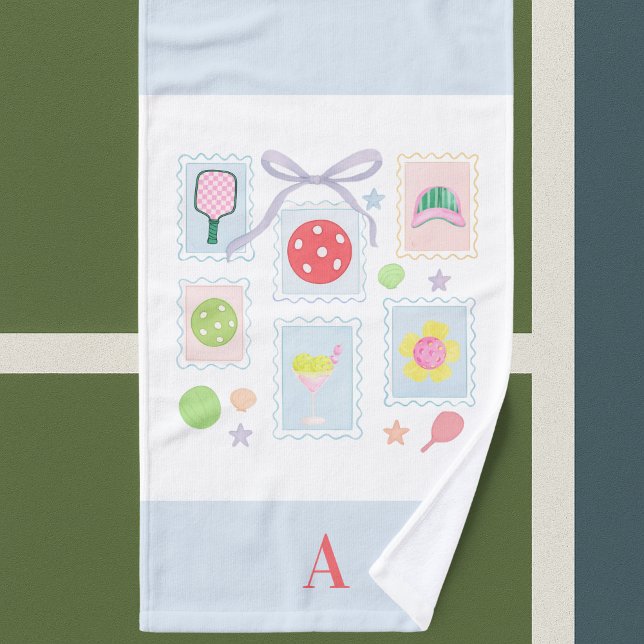 Personalised Girly Pickleball Stamps  Hand Towel (Creator Uploaded)