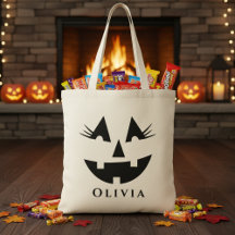 Personalised Girly Pumpkin Face Halloween