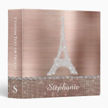 Personalised Girly Rose Gold Diamond Sparkle Paris